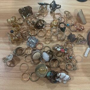 Elegant Gold and Silver Ring Set